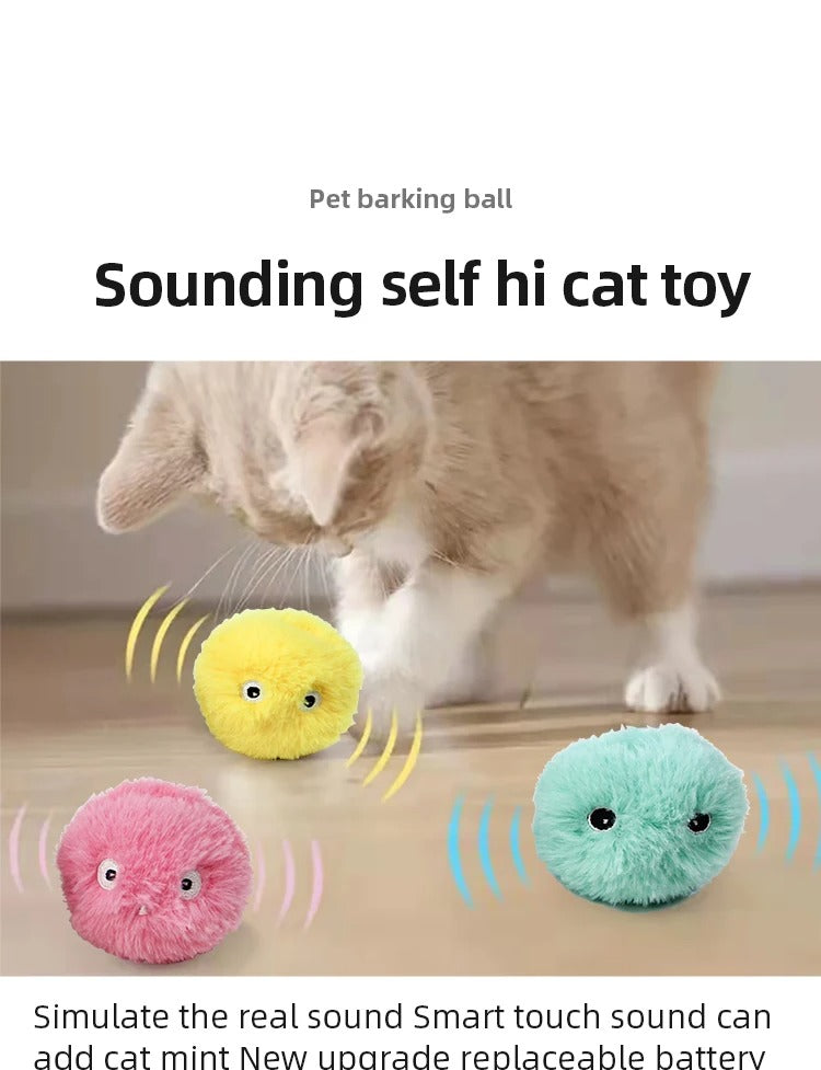 Interactive Plush Cat Toy Ball – Squeak & Catnip Training Fun